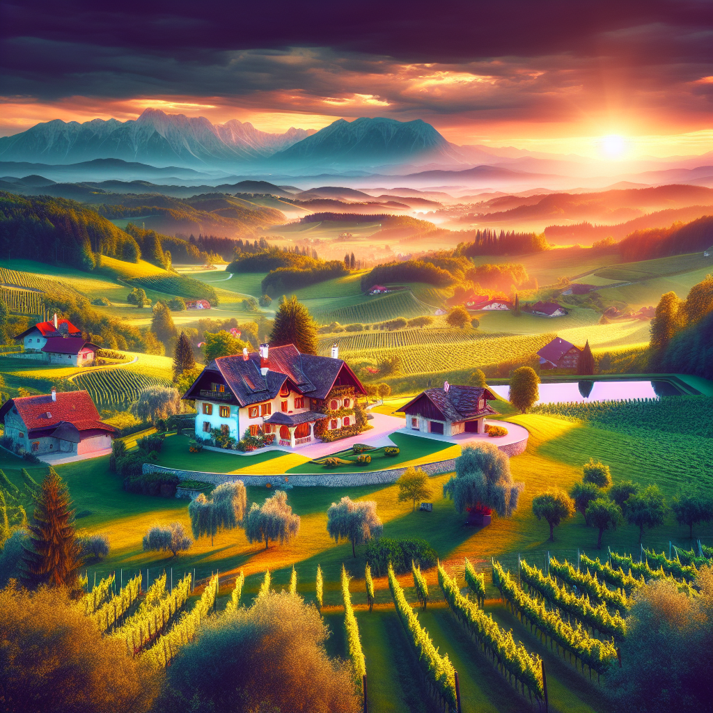 Scenic Slovenian countryside estate representing the potential for foreign investment.